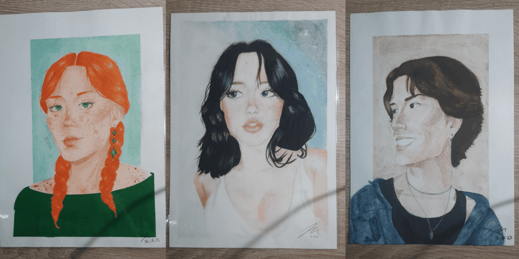 portrait using watercolours